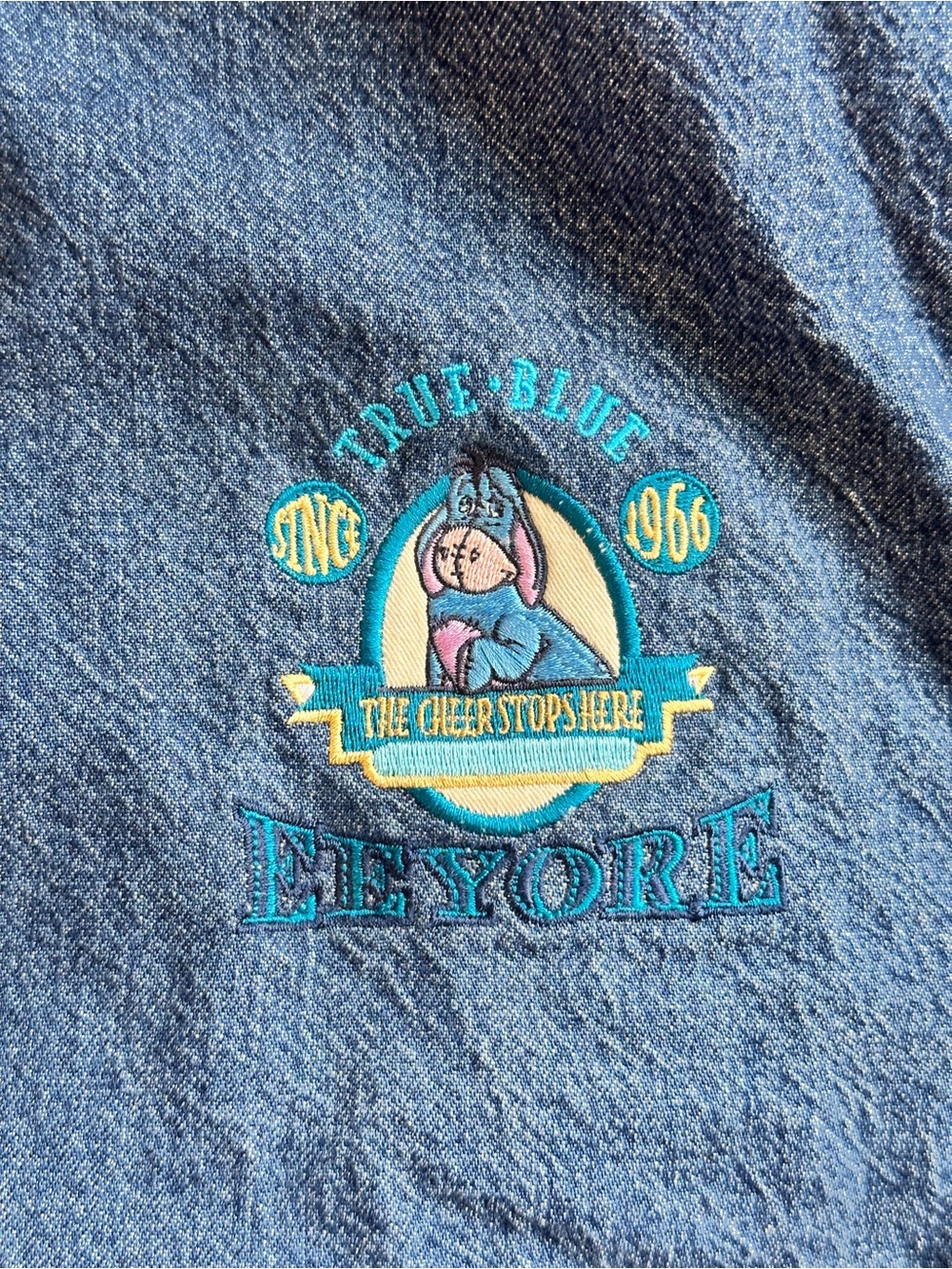 Disney Blue Denim Eeyore Embroidered Jacket